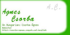 agnes csorba business card