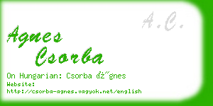 agnes csorba business card